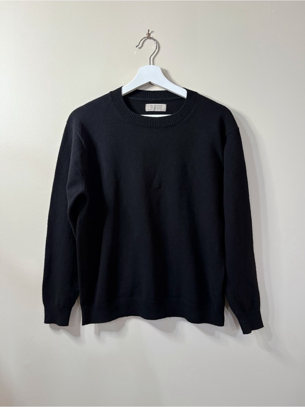Falconeri 100% Cashmere Sweater Women M Black Quiet Luxury Minimalist Office